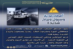 تحذير : (أمطار رعدية ورياح شديدة وسيول)